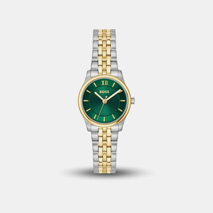 Boss Graceful Mina Women Quartz Green Dial Analog Stainless Steel Watch 1502841