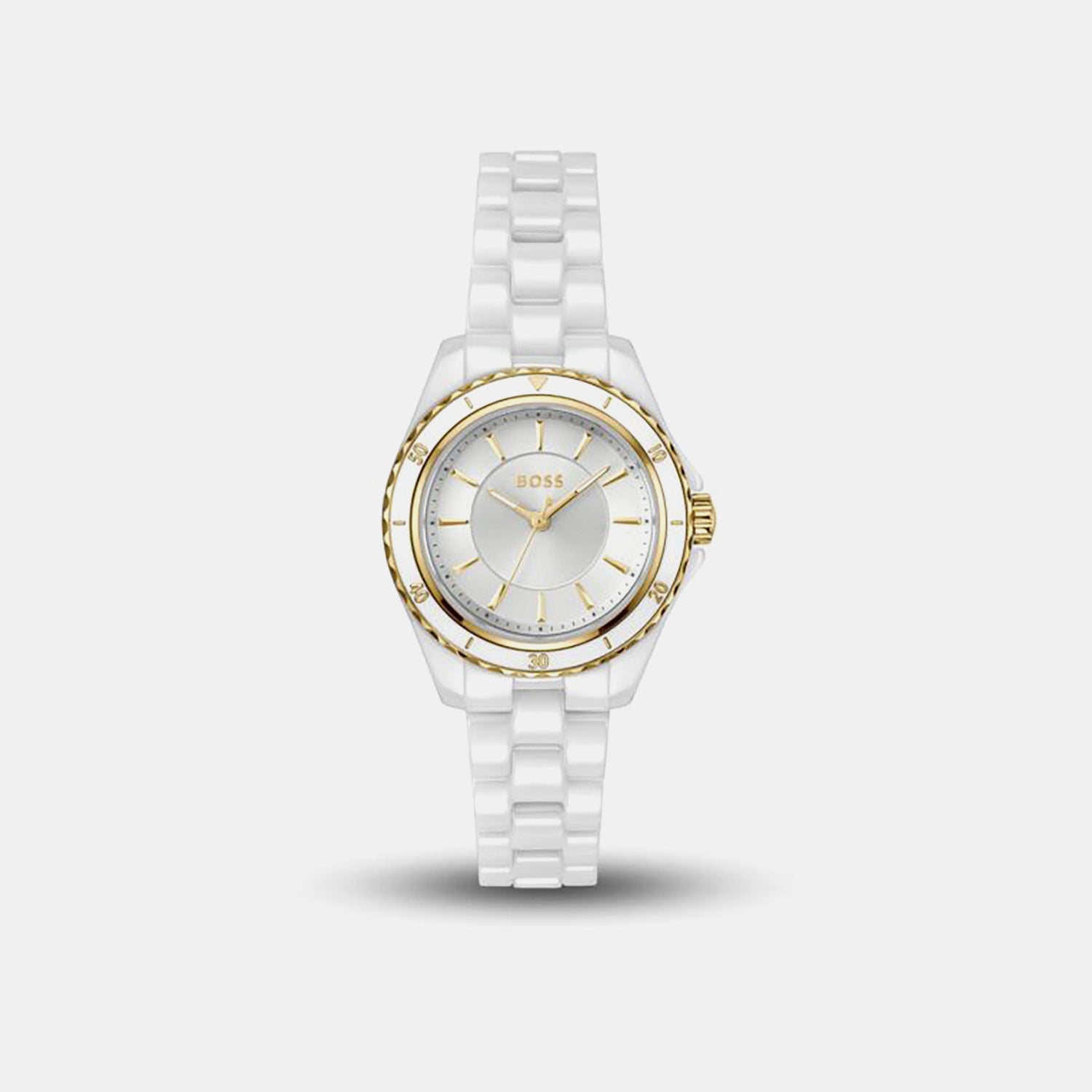 Boss Sage Aqua Men Quartz White Dial Analog Ceramic Watch 1502850