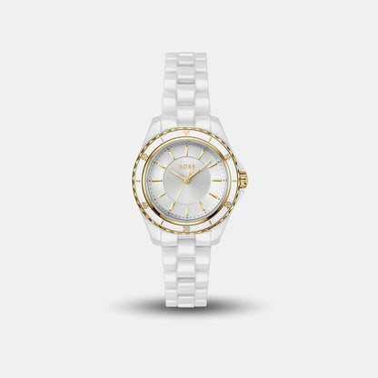 Boss Sage Aqua Men Quartz White Dial Analog Ceramic Watch 1502850