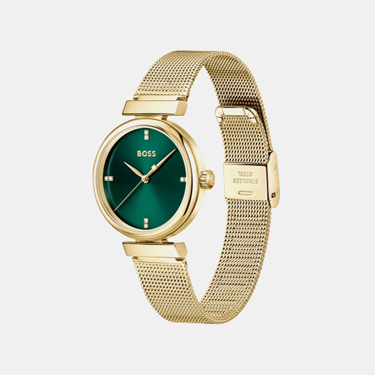 Boss Rosehill Women Quartz Green Dial Analog Stainless Steel Watch 1502855