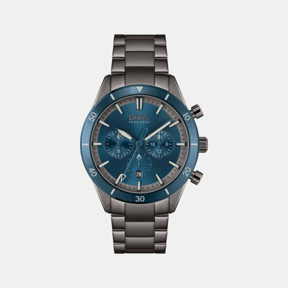 Boss Santiago Men Quartz Blue Dial Chronograph Stainless Steel Watch 1513863