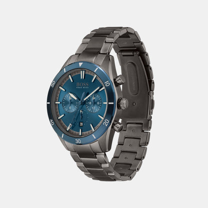 Boss Santiago Men Quartz Blue Dial Chronograph Stainless Steel Watch 1513863