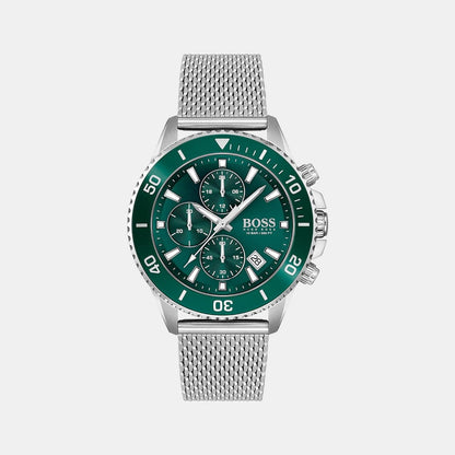 Boss Admiral Men Quartz Green Dial Chronograph Stainless Steel Watch 1513905