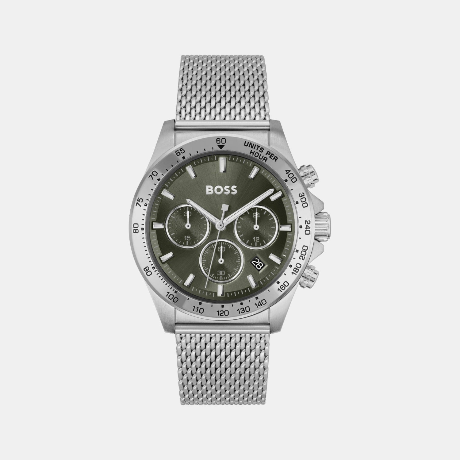 Boss Hero Men Quartz Green Dial Chronograph Stainless Steel Watch 1514020