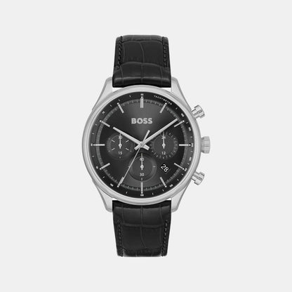 Boss Gregor Men Quartz Black Dial Chronograph Leather Watch 1514049