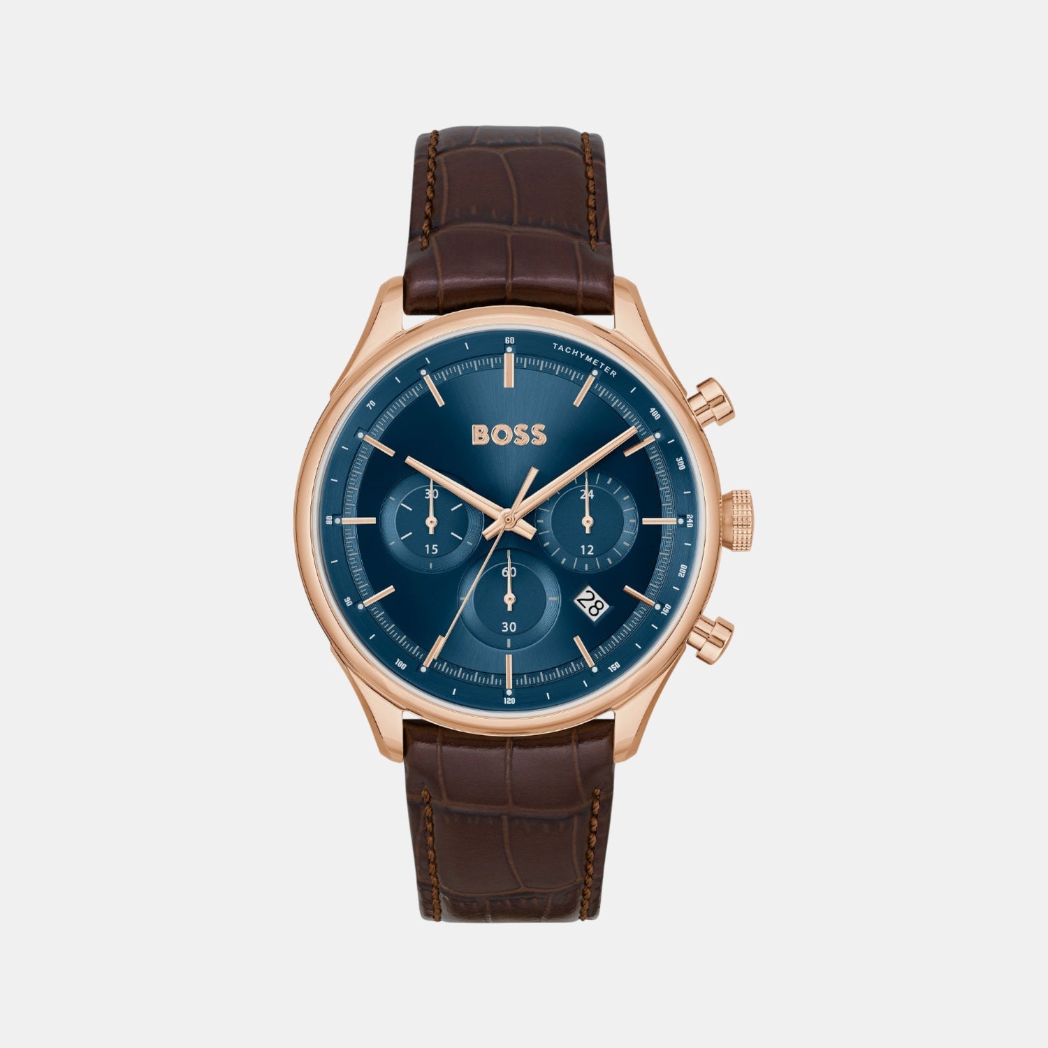 Boss Gregor Men Quartz Blue Dial Analog Leather Watch 1514050