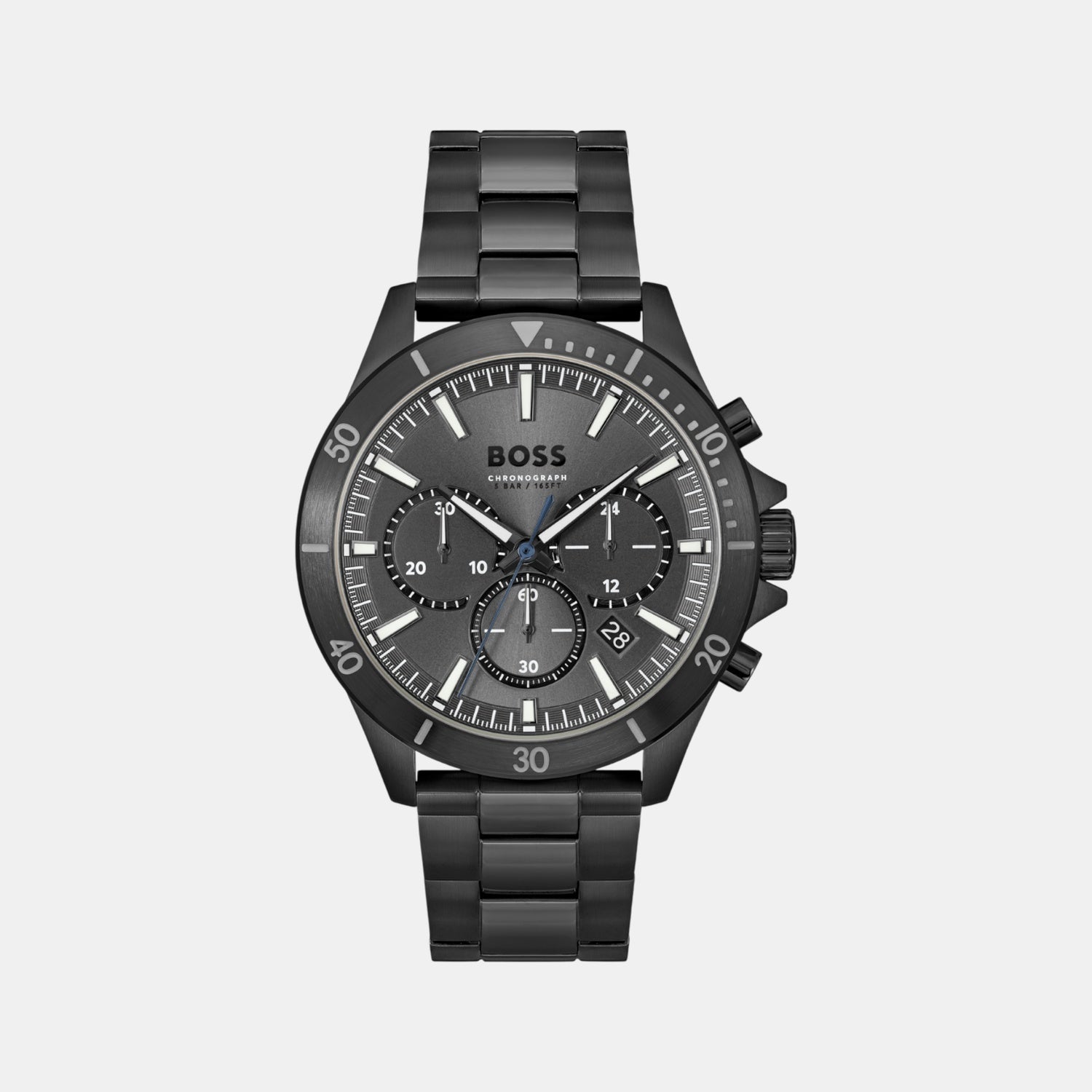 Boss Troper Men Quartz Black Dial Chronograph Stainless Steel Watch 1514058