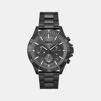 Boss Troper Men Quartz Black Dial Chronograph Stainless Steel Watch 1514058