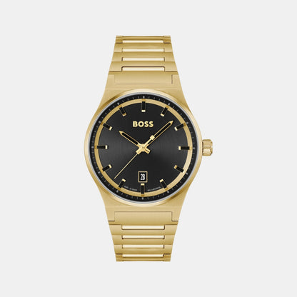 Boss Candor Men Quartz Black Dial Analog Stainless Steel Watch 1514077