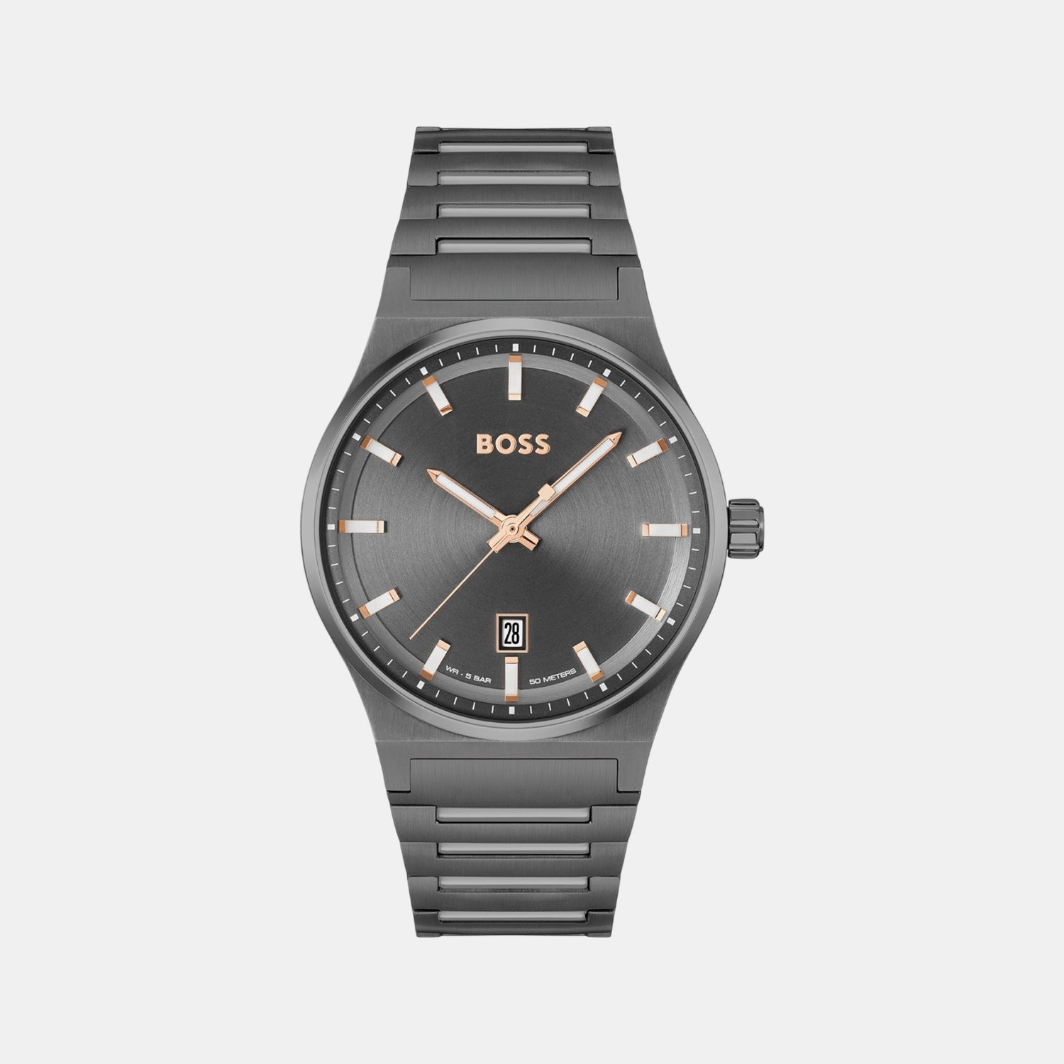 Boss Candor Men Quartz Grey Dial Analog Stainless Steel Watch 1514078