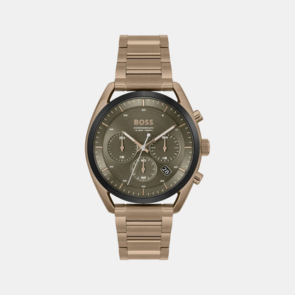 Boss Top Men Quartz Green Dial Chronograph Stainless Steel Watch 1514094