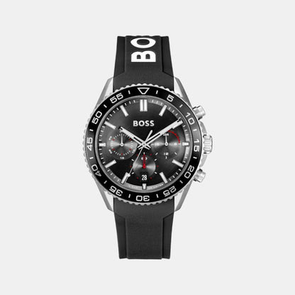 Boss Runner Men Quartz Black Dial Chronograph Silicone Watch 1514141
