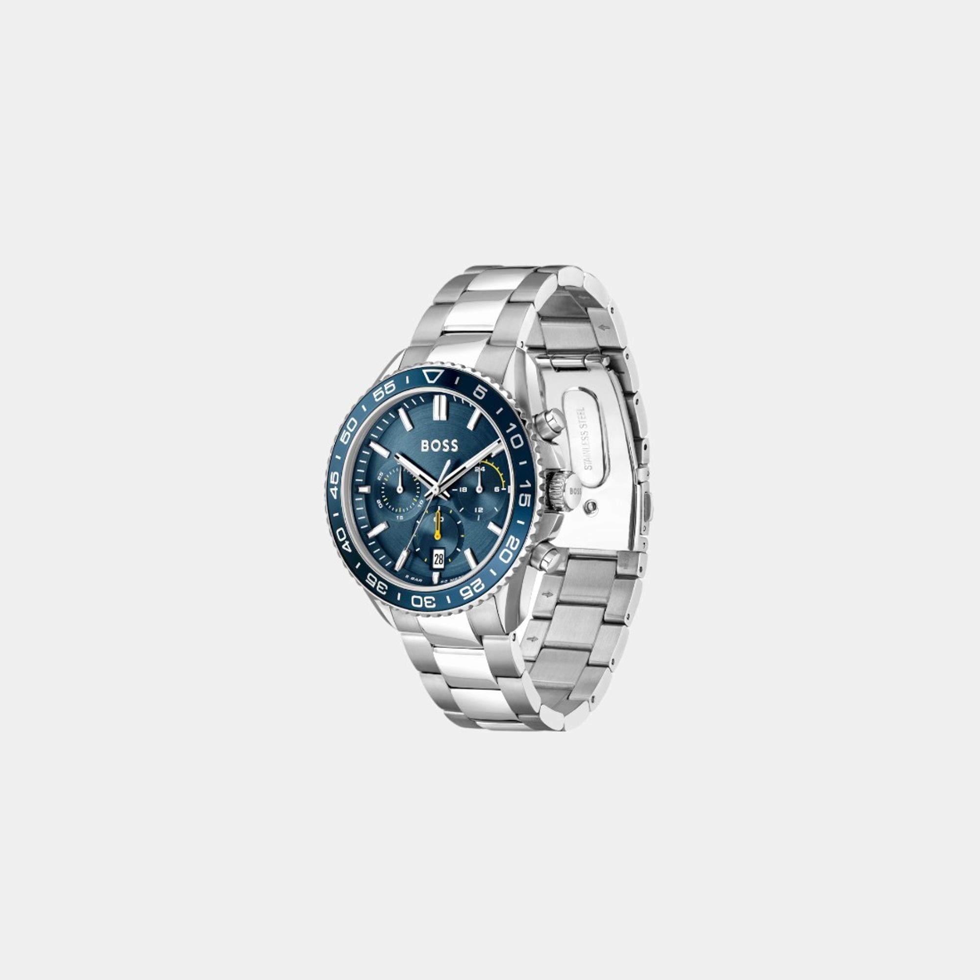 Boss Runner Men Quartz Blue Dial Chronograph Stainless Steel Watch 1514143