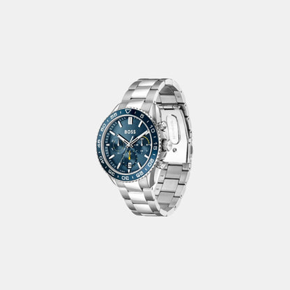 Boss Runner Men Quartz Blue Dial Chronograph Stainless Steel Watch 1514143
