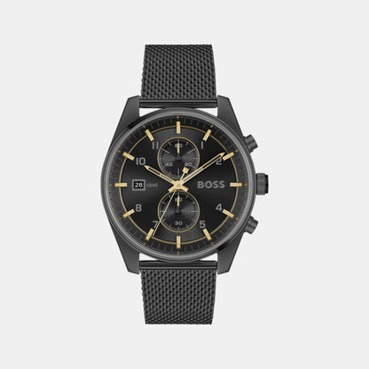 Boss Skytraveller Men Quartz Black Dial Chronograph Stainless Steel Watch 1514150