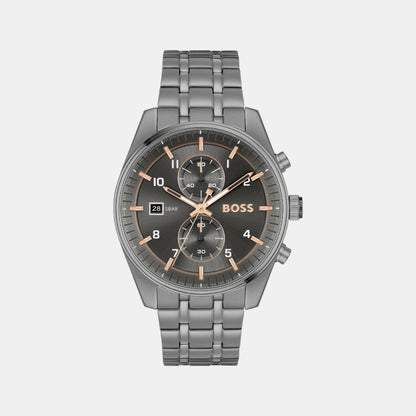 Boss Skytraveller Men Quartz Grey Dial Chronograph Stainless Steel Watch 1514153