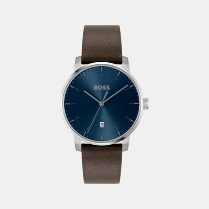 Boss Dean Men Quartz Blue Dial Analog Leather Watch 1514160
