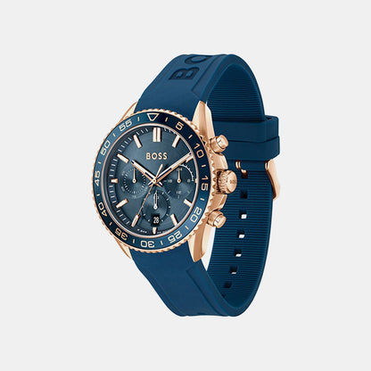 Boss Runner Men Quartz Blue Dial Chronograph Silicone Watch 1514169