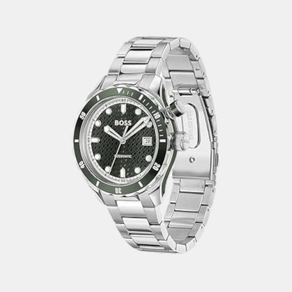 Boss Bossmatic Men Automatic Green Dial Analog Stainless Steel Watch 1514178