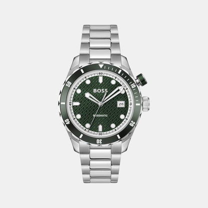 Boss Bossmatic Men Automatic Green Dial Analog Stainless Steel Watch 1514178