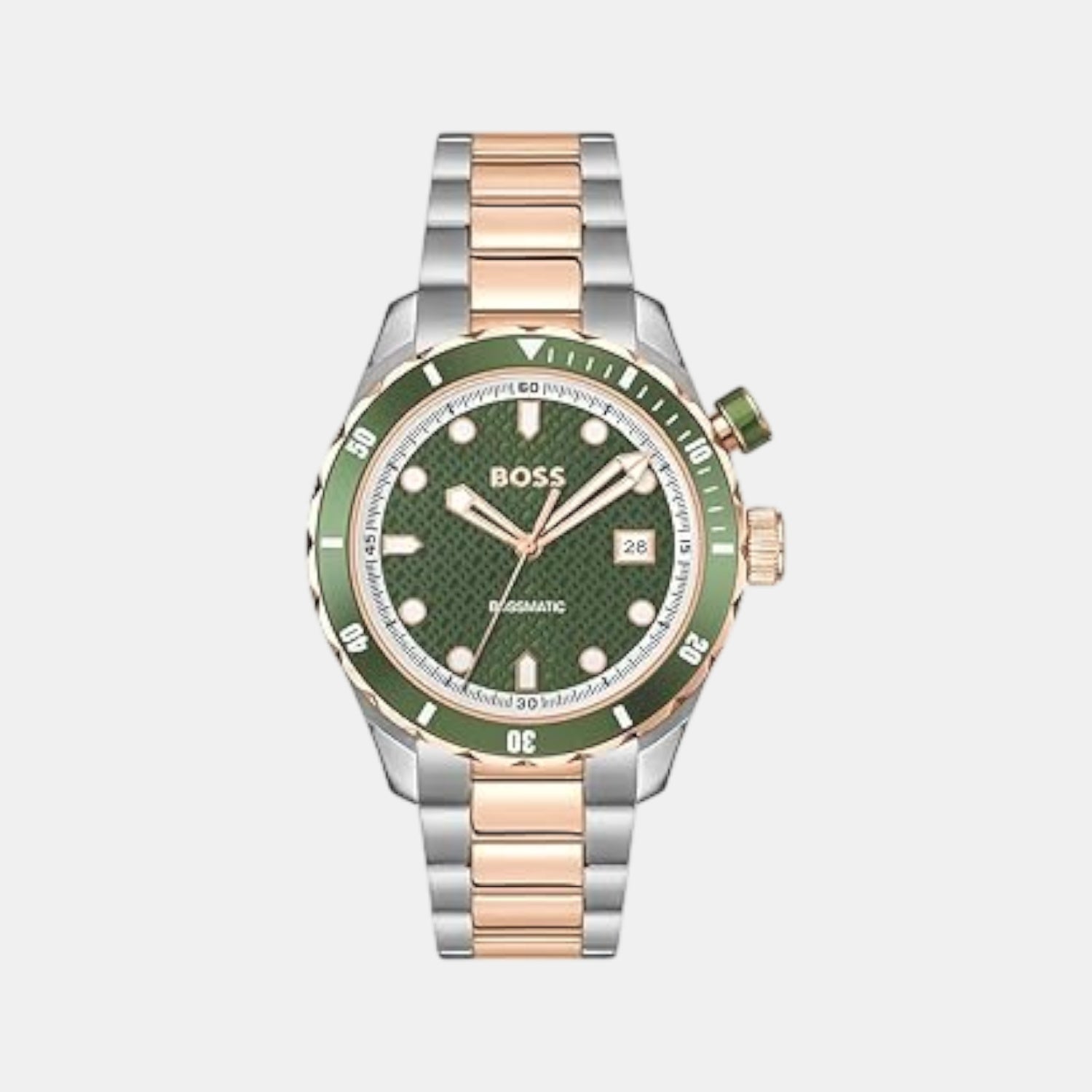 Boss Bossmatic Men Automatic Green Dial Analog Stainless Steel Watch 1514181