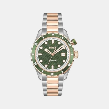 Boss Bossmatic Men Automatic Green Dial Analog Stainless Steel Watch 1514181