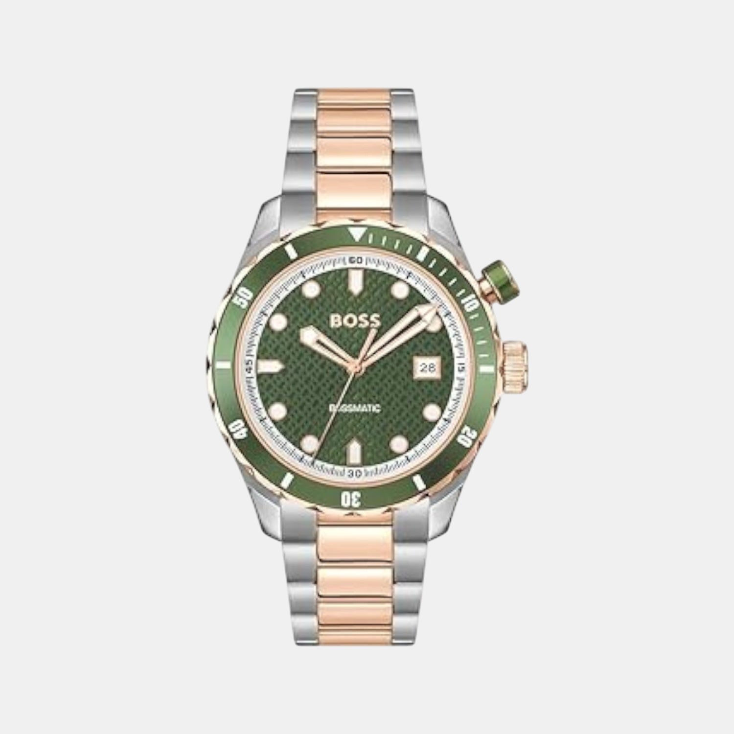 Boss Bossmatic Men Automatic Green Dial Analog Stainless Steel Watch 1514181