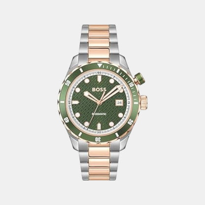 Boss Bossmatic Men Automatic Green Dial Analog Stainless Steel Watch 1514181