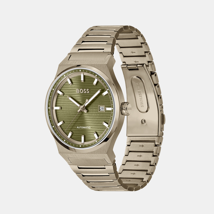 Boss Candor Men Automatic Green Dial Analog Stainless Steel Watch 1514184