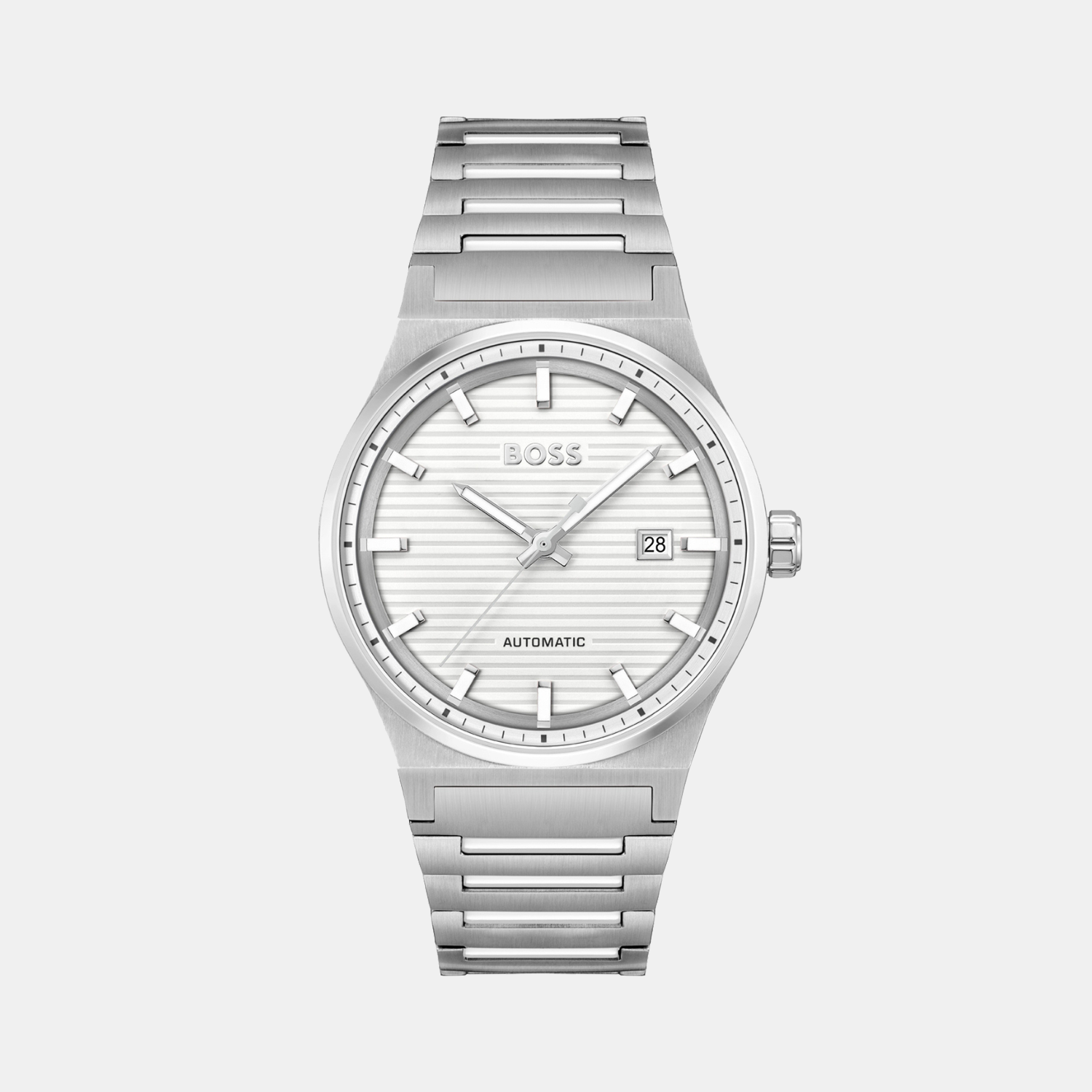 Boss Candor Men Automatic White Dial Analog Stainless Steel Watch 1514186