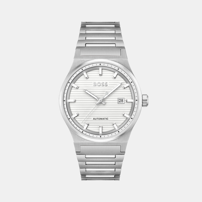 Boss Candor Men Automatic White Dial Analog Stainless Steel Watch 1514186