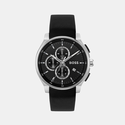 Boss Peak 2.0 Men Quartz Black Dial Chronograph Leather Watch 1514188