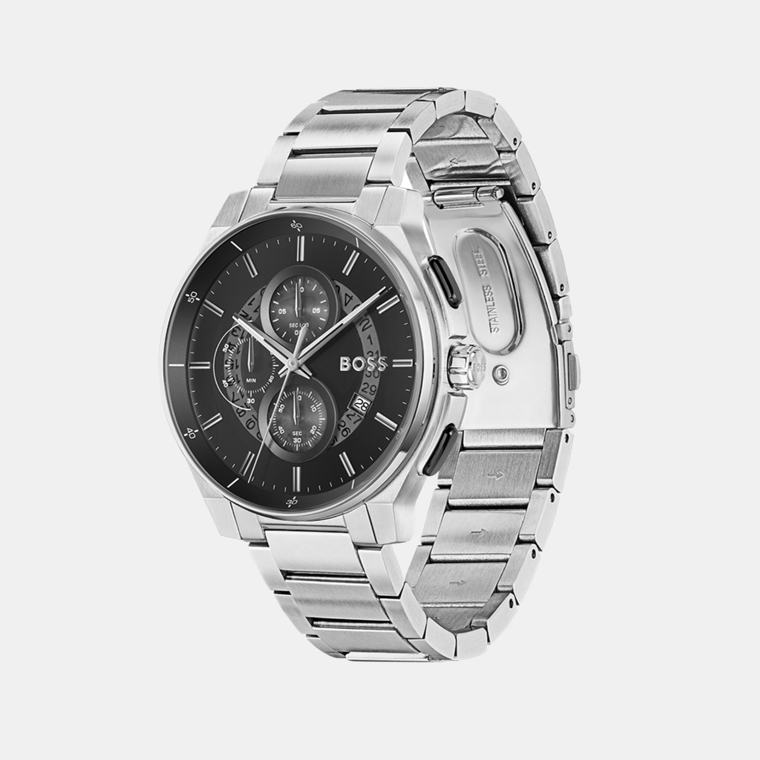 Boss Peak 2.0 Men Quartz Black Dial Chronograph Stainless Steel Watch 1514191