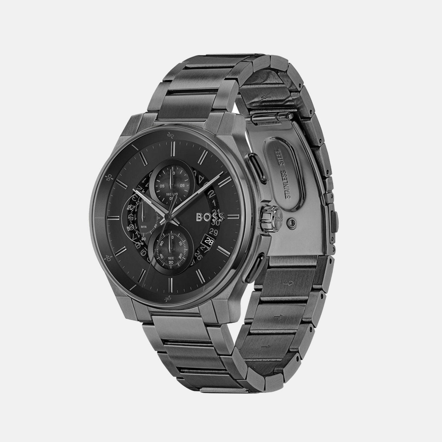 Boss Peak 2.0 Men Quartz Black Dial Chronograph Stainless Steel Watch 1514192