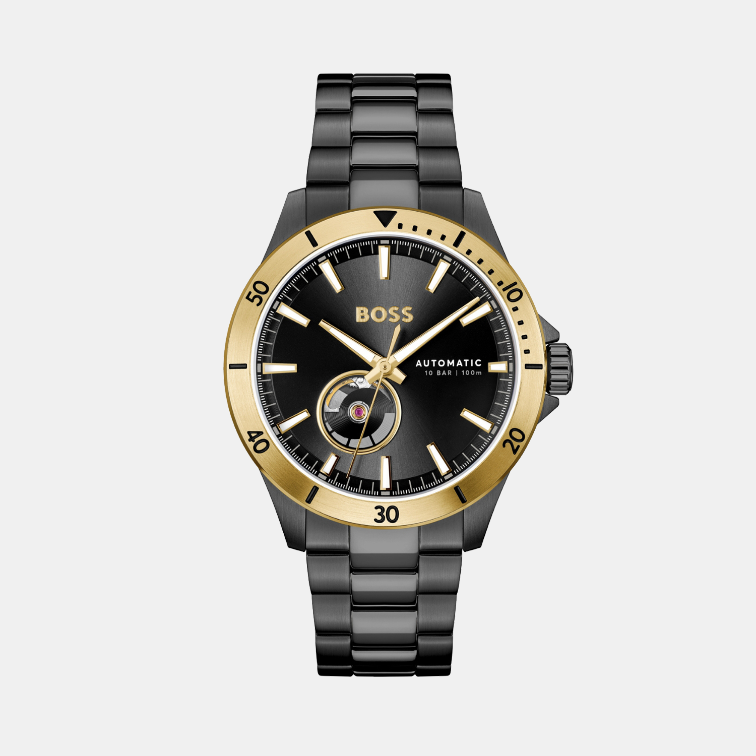 Boss Troper Men Automatic Black Dial Analog Stainless Steel Watch 1514203