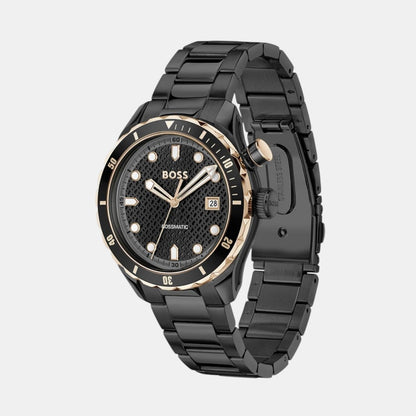 Boss Bossmatic Men Automatic Black Dial Analog Stainless Steel Watch 1514215