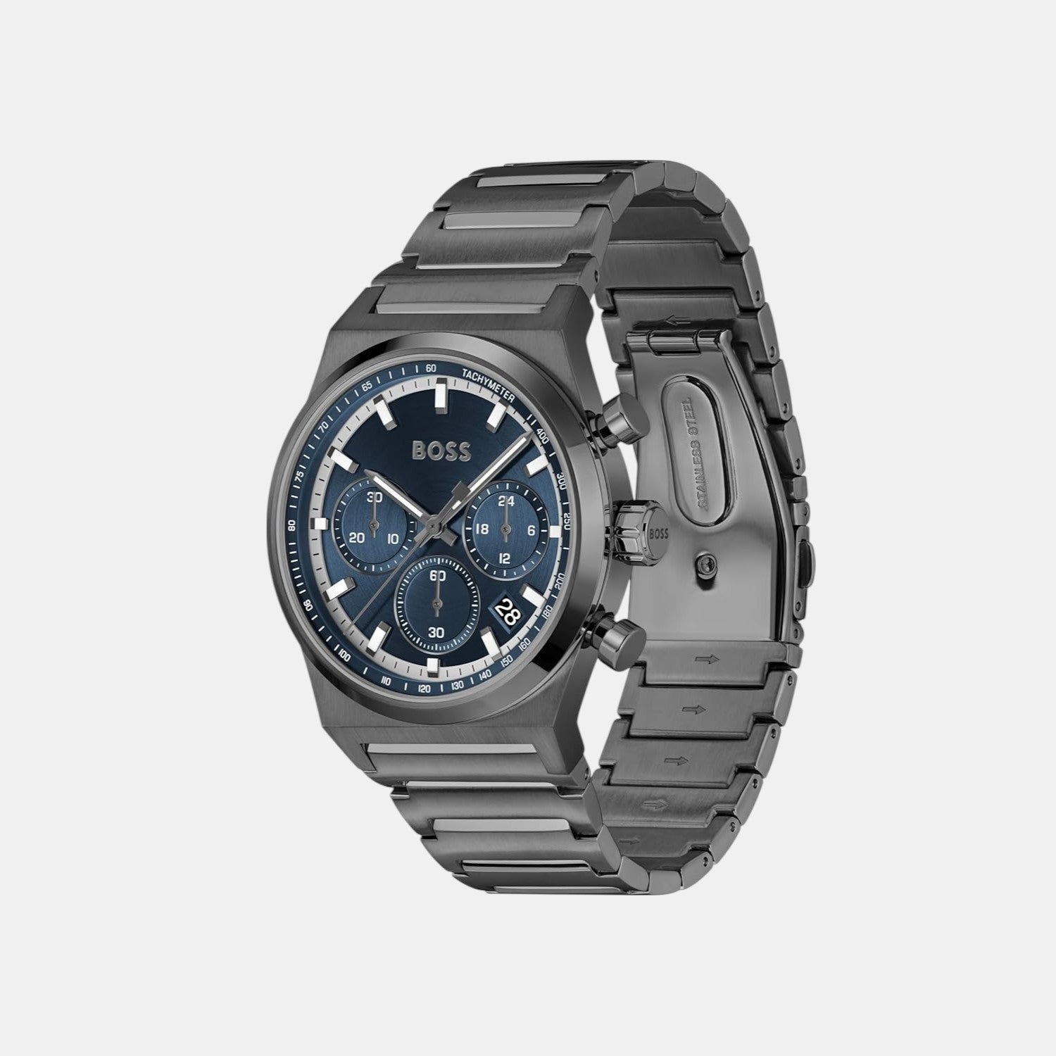 Boss Candor Chrono Men Quartz Blue Dial Chronograph Stainless Steel Watch 1514223