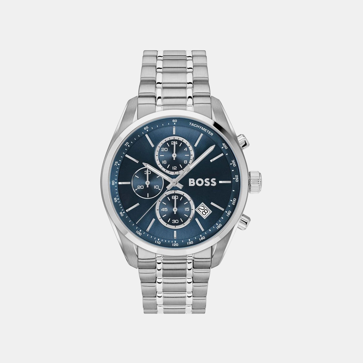 Boss Grand Prix 44 Men Quartz Blue Dial Chronograph Stainless Steel Watch 1514226