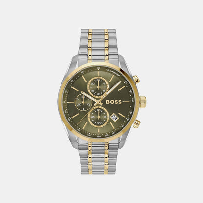 Boss Grand Prix 44 Men Quartz Green Dial Chronograph Stainless Steel Watch 1514227