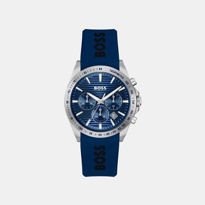 Boss Strike Men Quartz Blue Dial Chronograph Silicone Watch 1514239