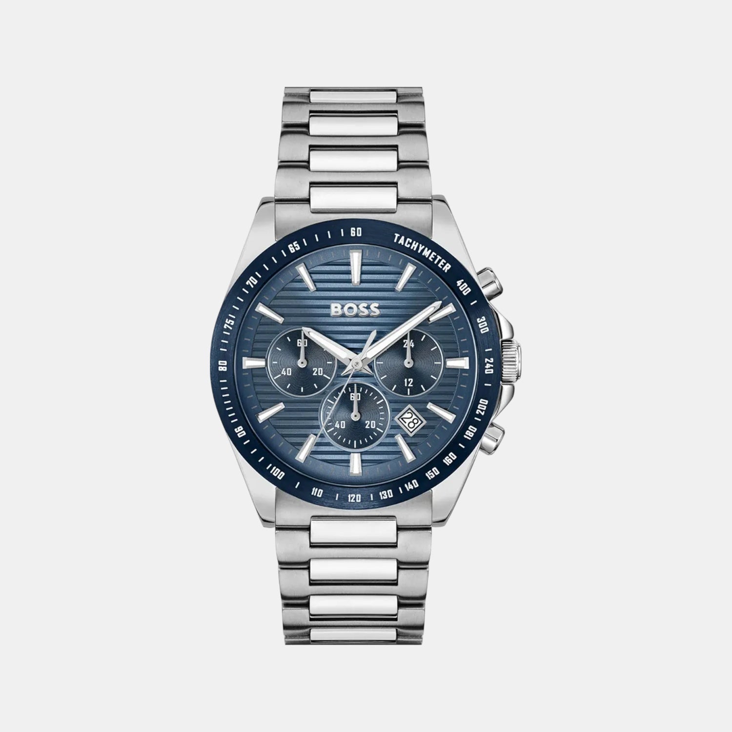 Boss Strike Men Quartz Blue Dial Chronograph Stainless Steel Watch 1514240