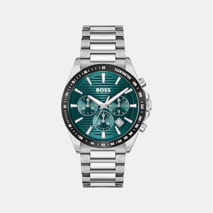 Boss Strike Men Quartz Green Dial Chronograph Stainless Steel Watch 1514241
