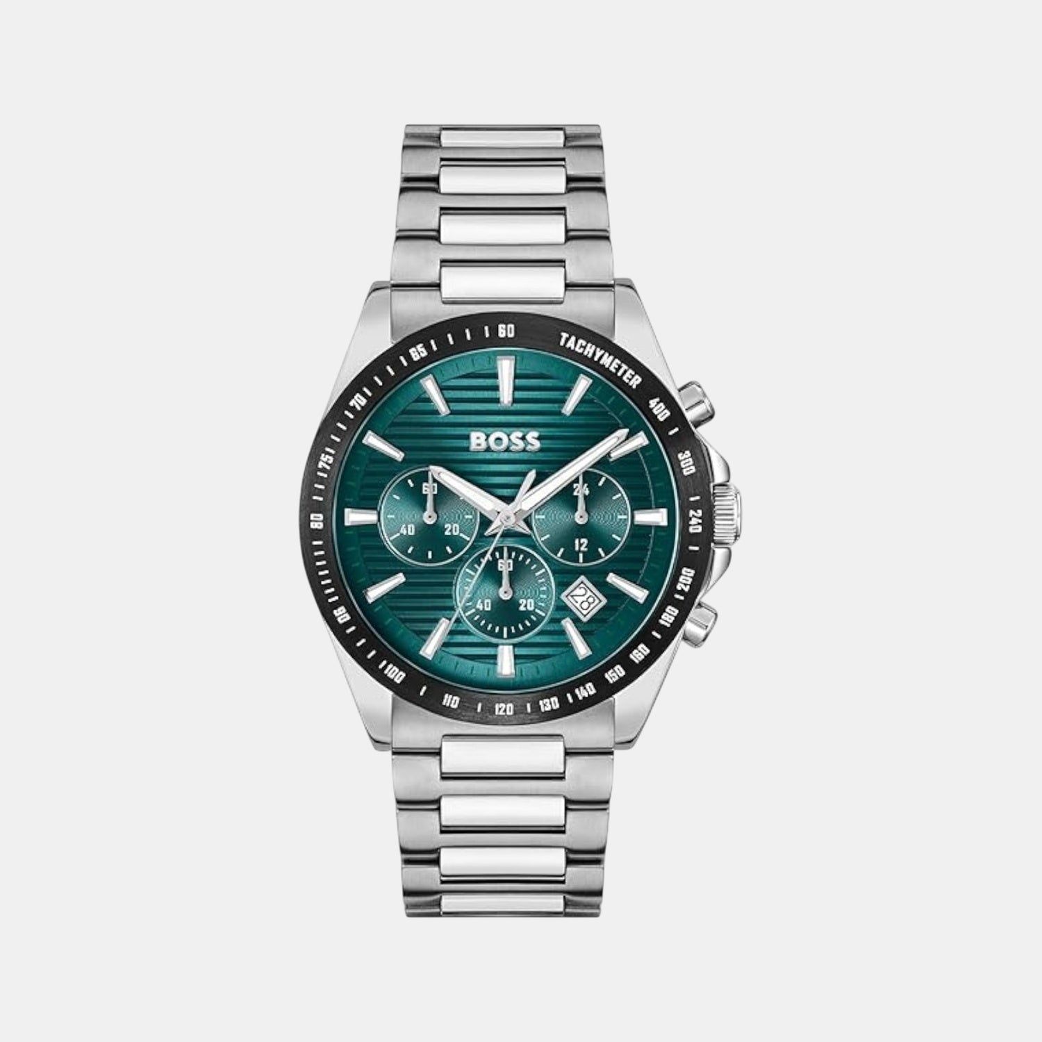 Boss Strike Men Quartz Green Dial Chronograph Stainless Steel Watch 1514241