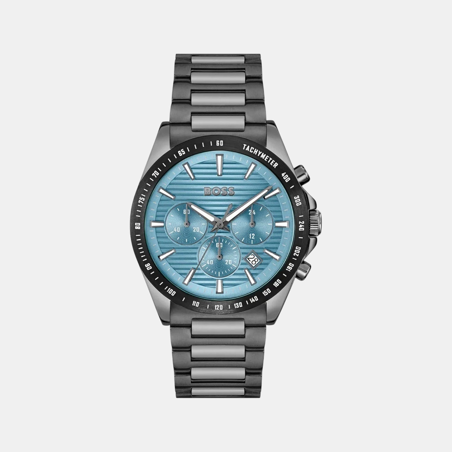 Boss Strike Men Quartz Turquoise Dial Chronograph Stainless Steel Watch 1514242