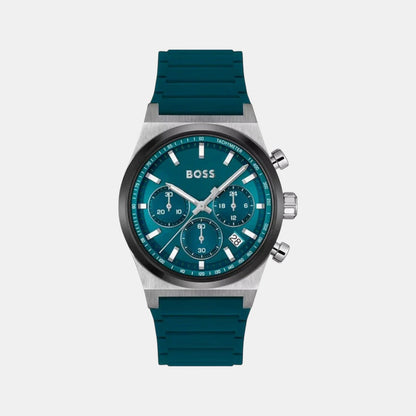 Boss Candor Chrono Men Quartz Green Dial Chronograph Silicone Watch 1514244
