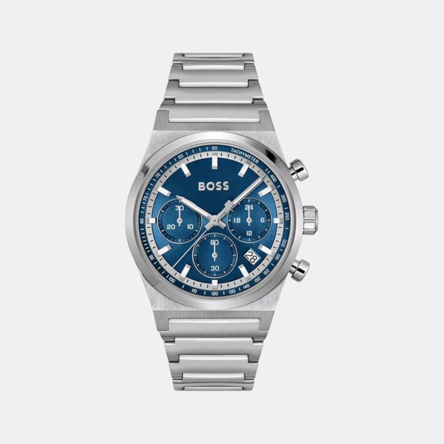 Boss Candor Chrono Men Quartz Blue Dial Chronograph Stainless Steel Watch 1514250