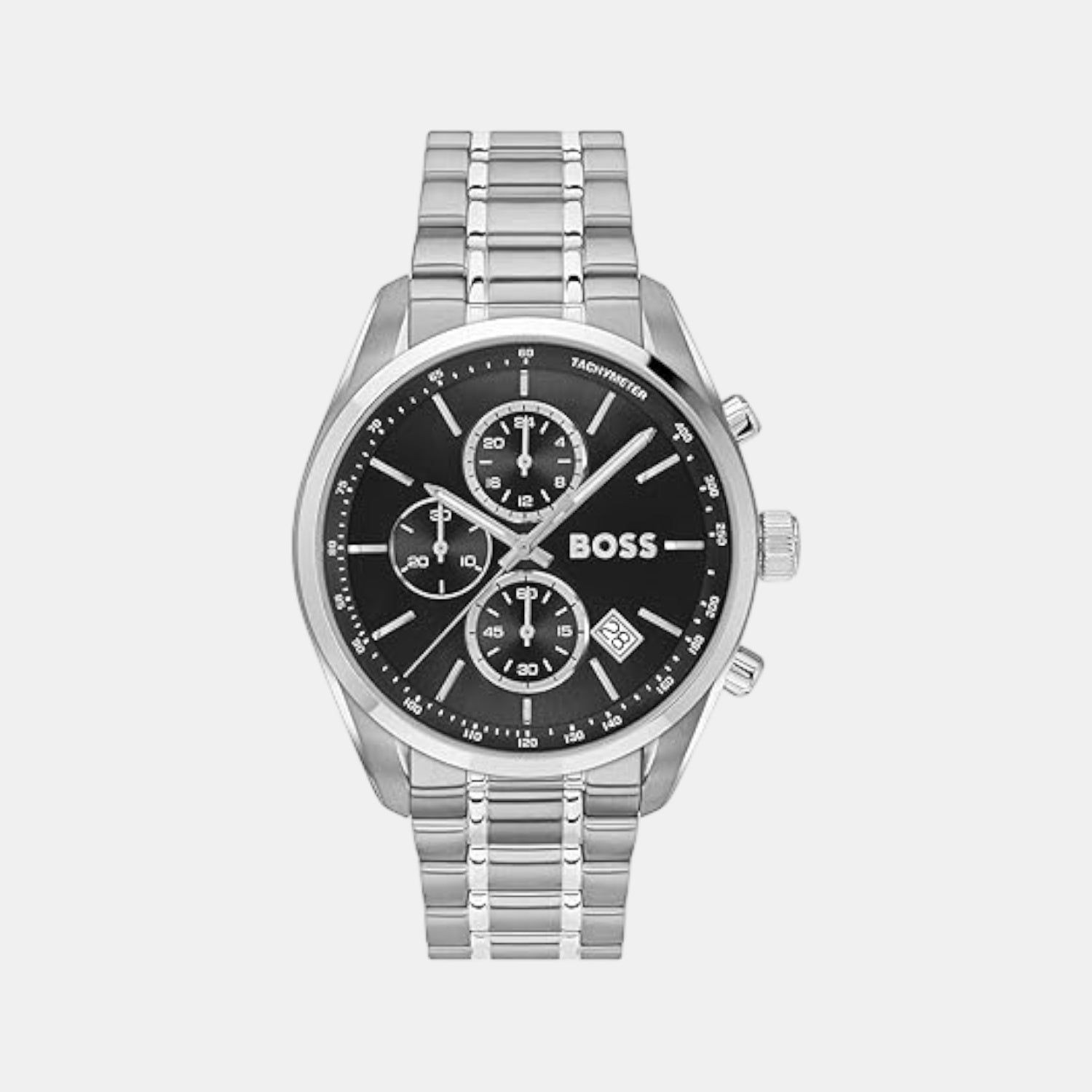 Boss Grand Prix 44 Men Quartz Black Dial Chronograph Stainless Steel Watch 1514251
