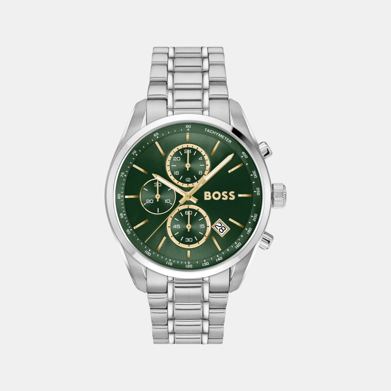 Boss Grand Prix Men Quartz Green Dial Chronograph Stainless Steel Watch 1514266