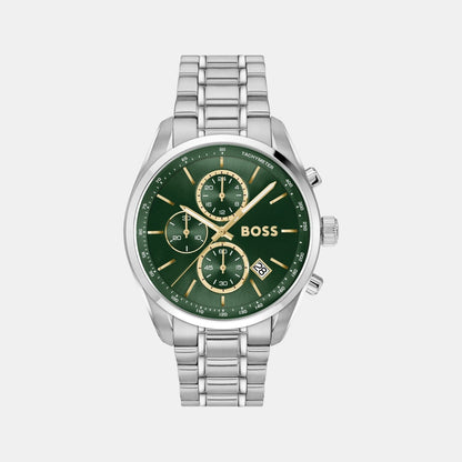 Boss Grand Prix Men Quartz Green Dial Chronograph Stainless Steel Watch 1514266