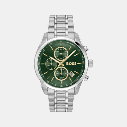 Boss Grand Prix Men Quartz Green Dial Chronograph Stainless Steel Watch 1514266